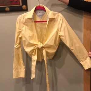 Yellow Tommy Hilfiger Collared Tie Top